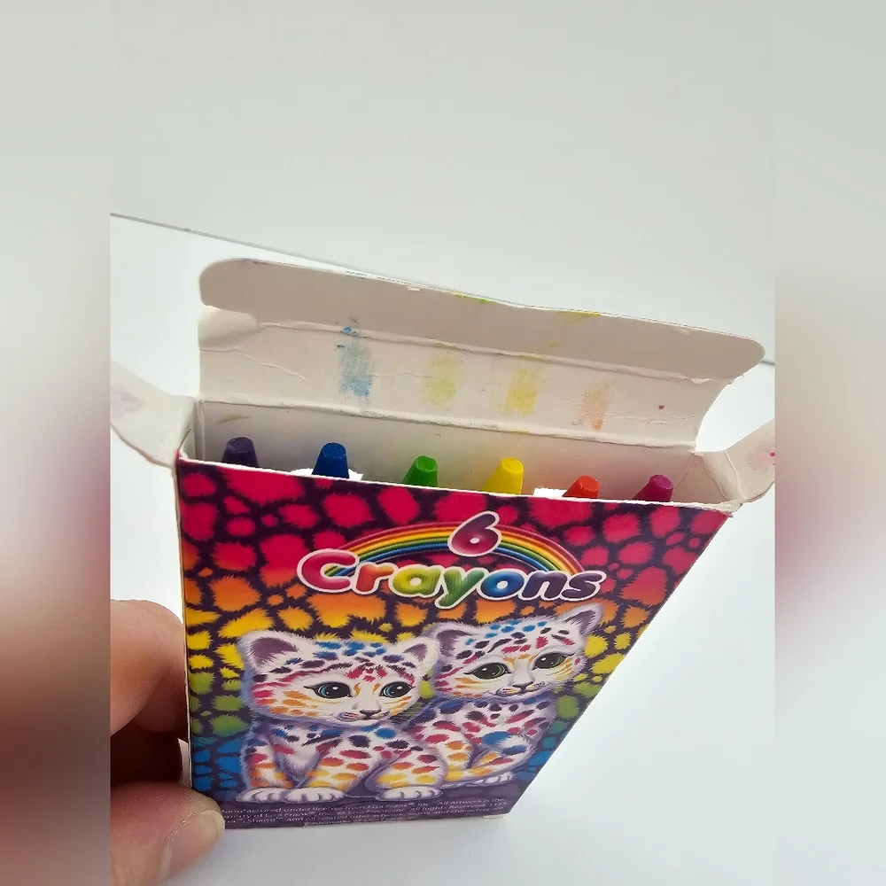 Vintage 90s Lisa Frank Crayons - Sasha & Shanti Leopard Cubs - Retro Stationery